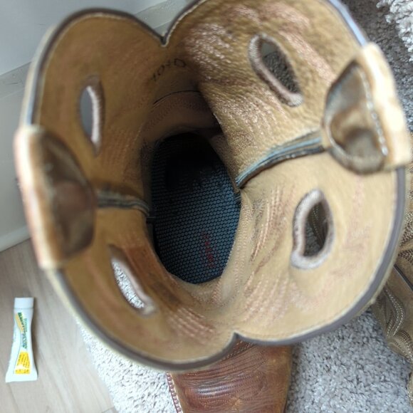 Ariat Heritage Roughstock Square Toe Leather Boots Brown Mens Size 10.5-lp - Picture 12 of 14